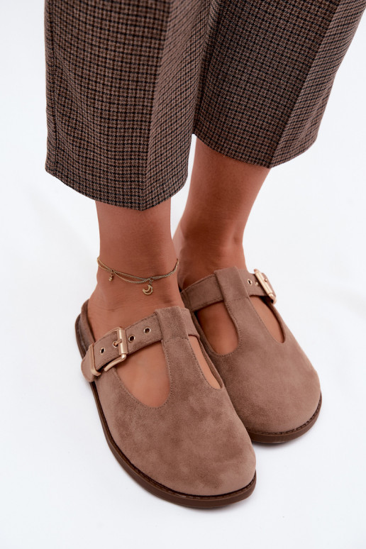 zapatillas de mujer MuleImitacji de gamuzau beige Melvia