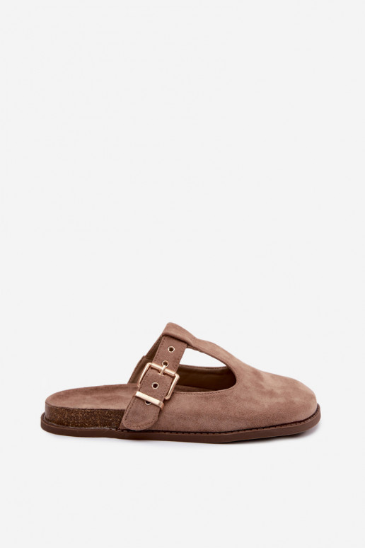 zapatillas de mujer MuleImitacji de gamuzau beige Melvia