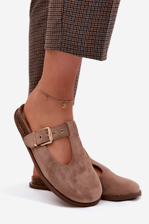 zapatillas de mujer MuleImitacji de gamuzau beige Melvia