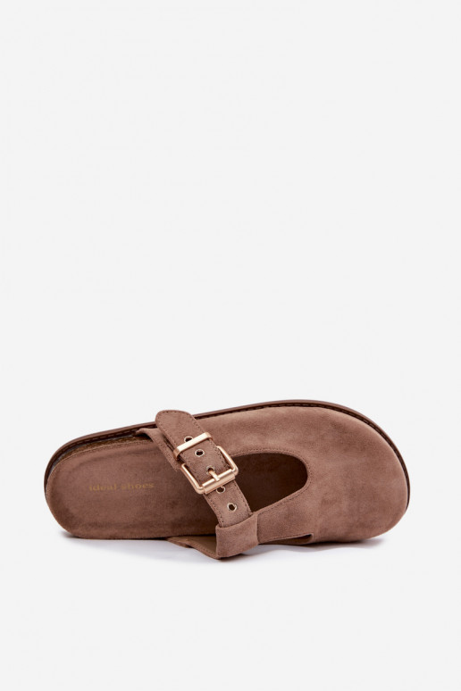 zapatillas de mujer MuleImitacji de gamuzau beige Melvia