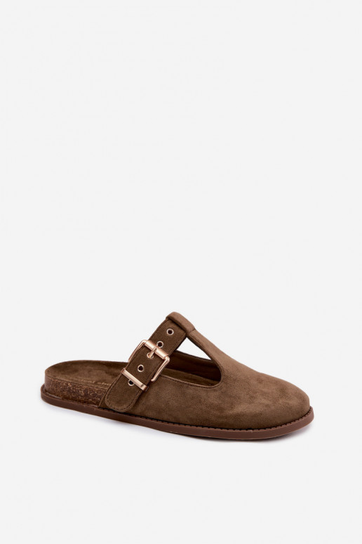 Zapatillas de mujer de ante sintético en color caqui Melvia