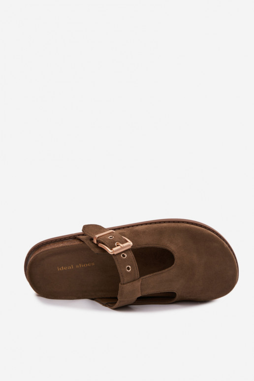 Zapatillas de mujer de ante sintético en color caqui Melvia