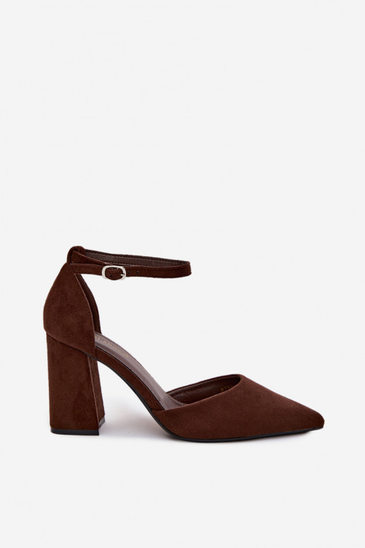 Zapatos de tacón de ante sintético en color Czekolado Selvra
