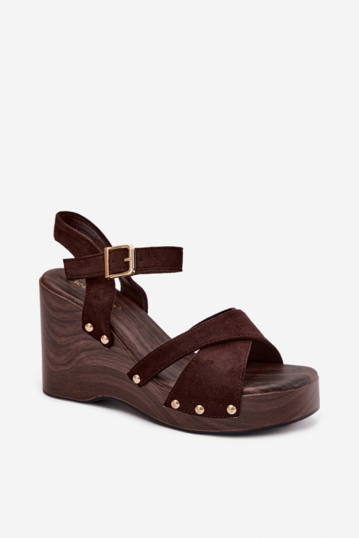 Sandalias de plataforma doradas para mujer con tachuelas Ze Velvra
