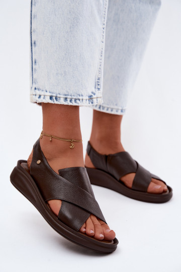 Sandalias para mujer Zazoo 40392 en color chocolate
