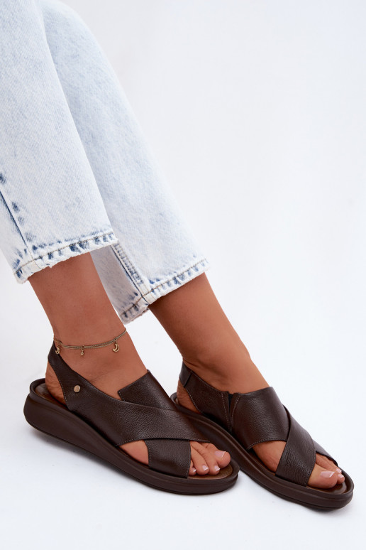 Sandalias para mujer Zazoo 40392 en color chocolate