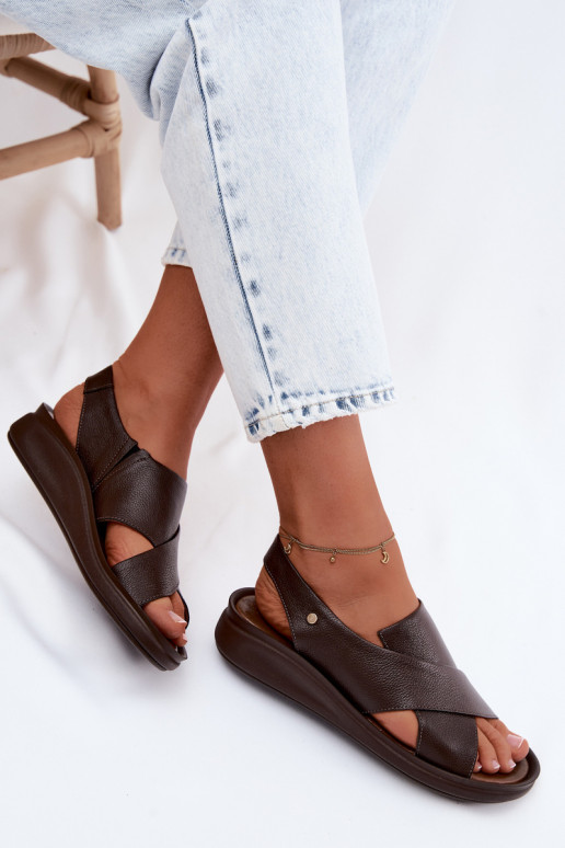 Sandalias para mujer Zazoo 40392 en color chocolate