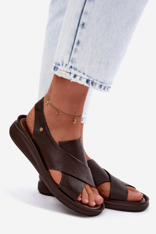 Sandalias para mujer Zazoo 40392 en color chocolate