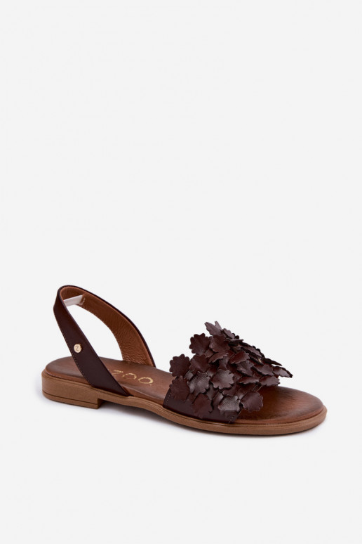 Sandalias para mujer con tacones anchos Zazoo 40468 en color chocolate