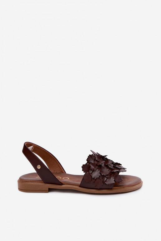 Sandalias para mujer con tacones anchos Zazoo 40468 en color chocolate