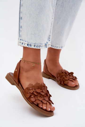 Sandalias para mujer con tacones anchos Zazoo 40468 en color marrón 2