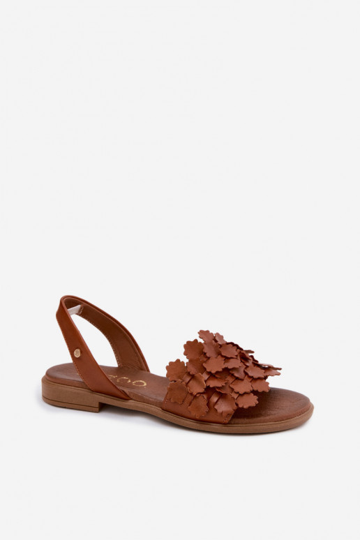 Sandalias para mujer con tacones anchos Zazoo 40468 en color marrón
