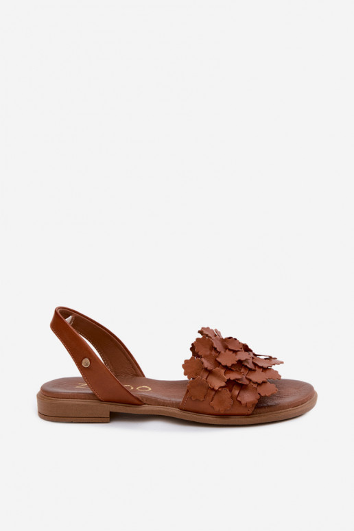Sandalias para mujer con tacones anchos Zazoo 40468 en color marrón