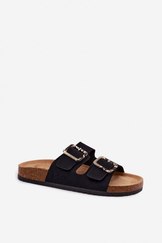 Zapatillas de mujer con hebillas Lee Cooper LCIN-26-35-4450L en negro