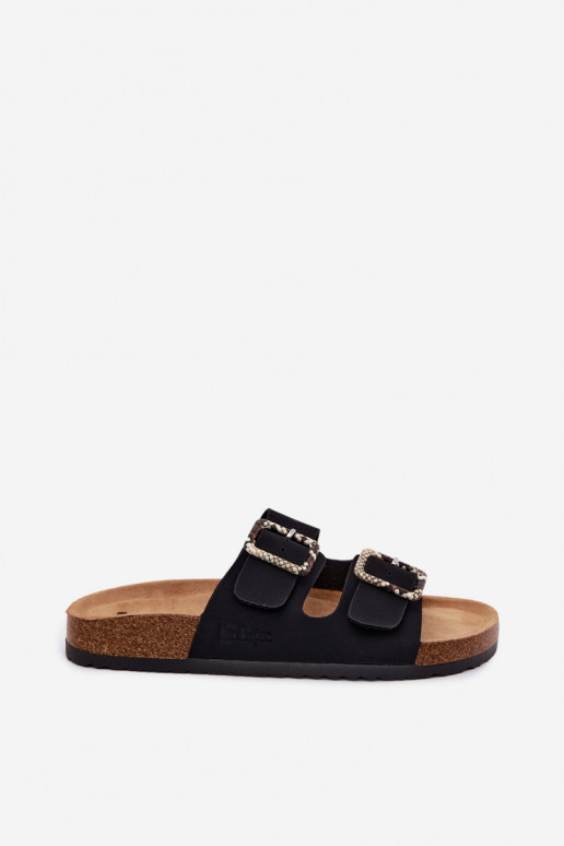 zapatillas de mujer con hebillas Lee Cooper LCEN-26-35-4450L de color negro