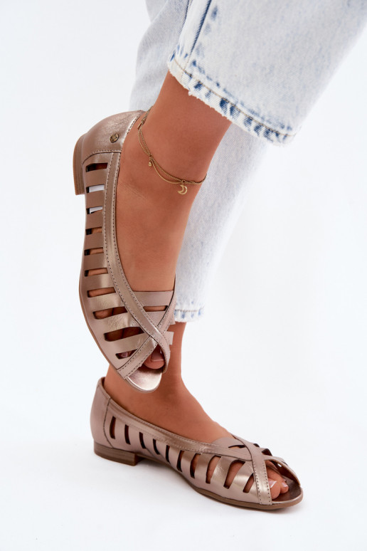 Piel Bailarinas caladas Tiene queciejka P7540-25 color dorado