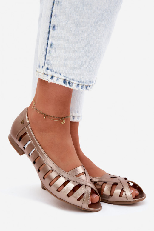 Piel Bailarinas caladas Tiene queciejka P7540-25 color dorado