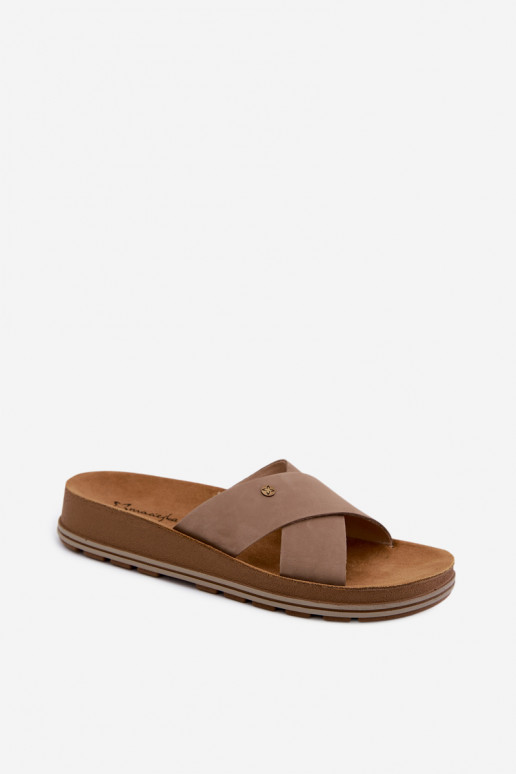 Zapatillas de mujer de ante sintético Tai turiciejka P7504-04 color arena