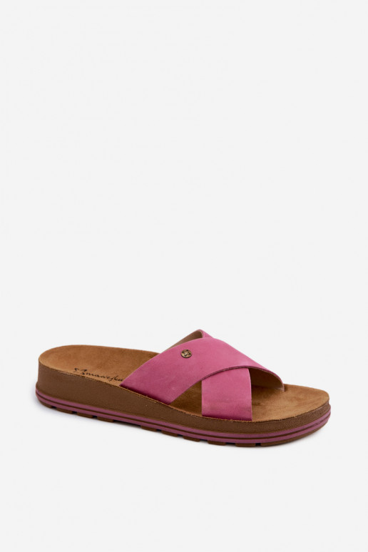 Zapatillas de mujer de ante sintético Tai turiciejka P7504-15 rosa