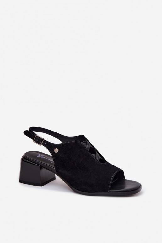 Sandalias con tacones de ante sintético Tai turiciejka K7521-01 negro