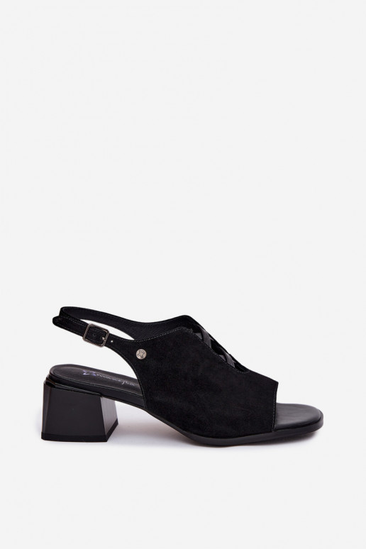 Sandalias con tacones de ante sintético Tai turiciejka K7521-01 negro