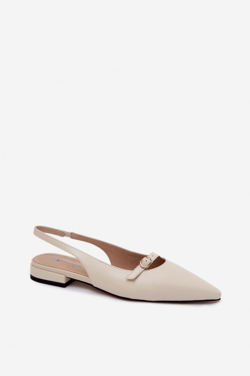 Sandalias de mujer con tacones anchos Tai turiciejka K7449-22 marfil