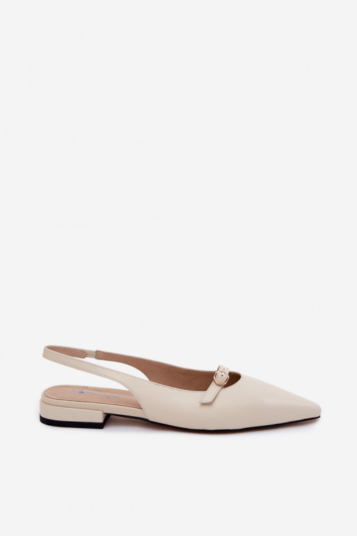Sandalias de mujer con tacones anchos Tai turiciejka K7449-22 marfil