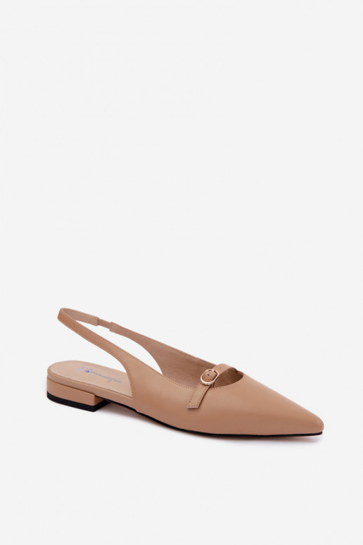 Sandalias de mujer con tacones anchos Tiene queciejka K7449-04 beige