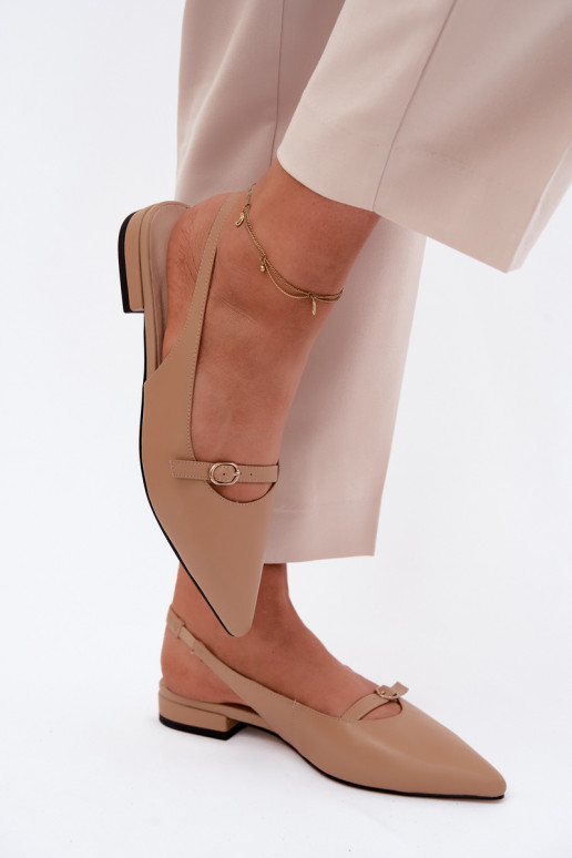 Sandalias de mujer con tacones anchos Tiene queciejka K7449-04 beige