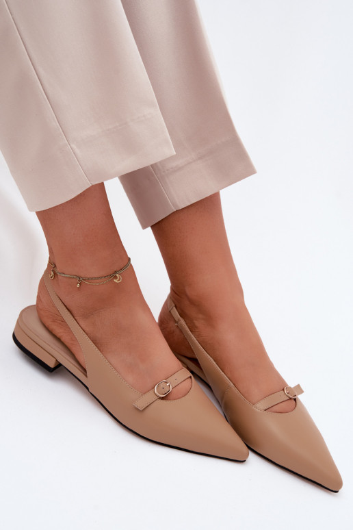 Sandalias de mujer con tacones anchos Tiene queciejka K7449-04 beige