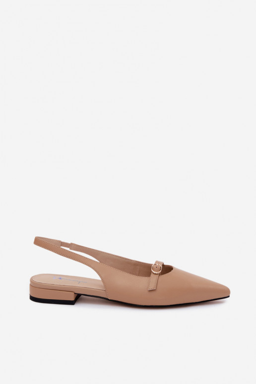 Sandalias de mujer con tacones anchos Tiene queciejka K7449-04 beige