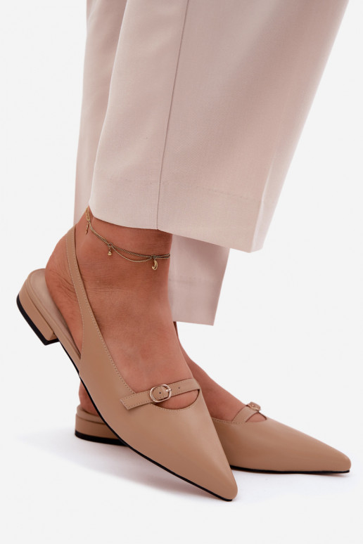 Sandalias de mujer con tacones anchos Tiene queciejka K7449-04 beige