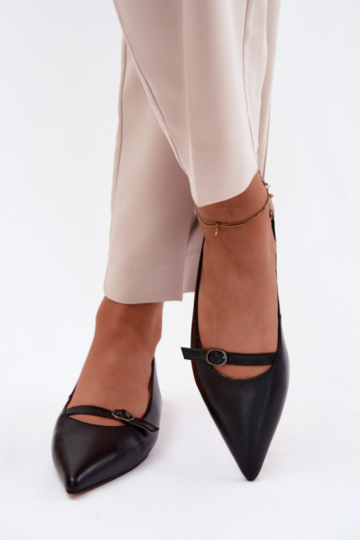 Sandalias de mujer con tacones anchos Tai turiciejka K7449-01 negro