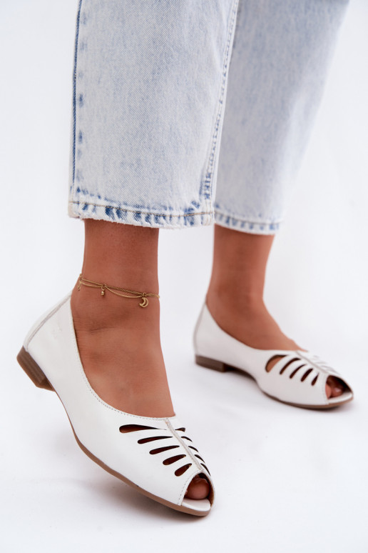 Bailarinas caladasActivadoturalnej Skóry Tiene queciejka P7541-11 el color blanco