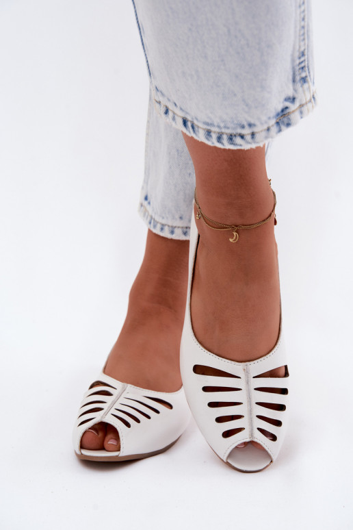 Bailarinas caladasActivadoturalnej Skóry Tiene queciejka P7541-11 el color blanco