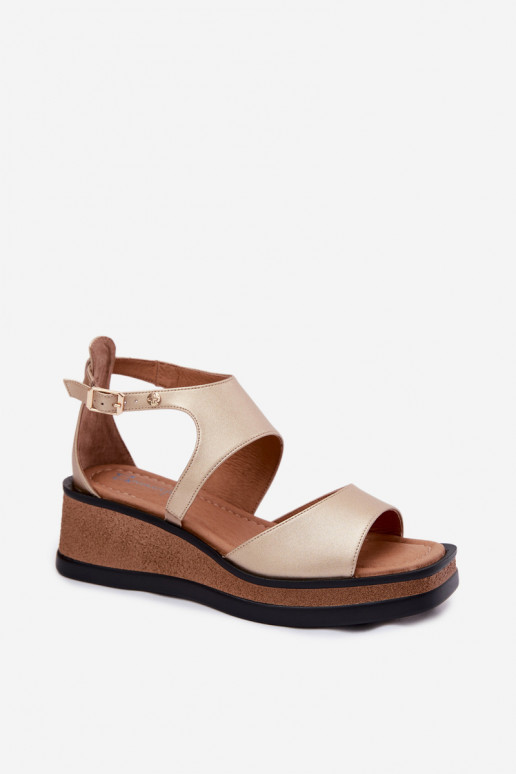 Sandalias de plataforma Tai turiciejka K7471-26 doradas