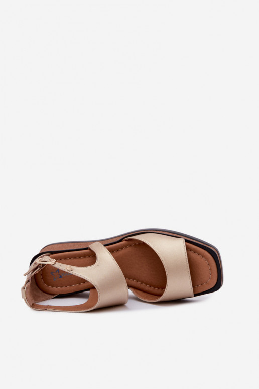 Sandalias de plataforma Tai turiciejka K7471-26 doradas
