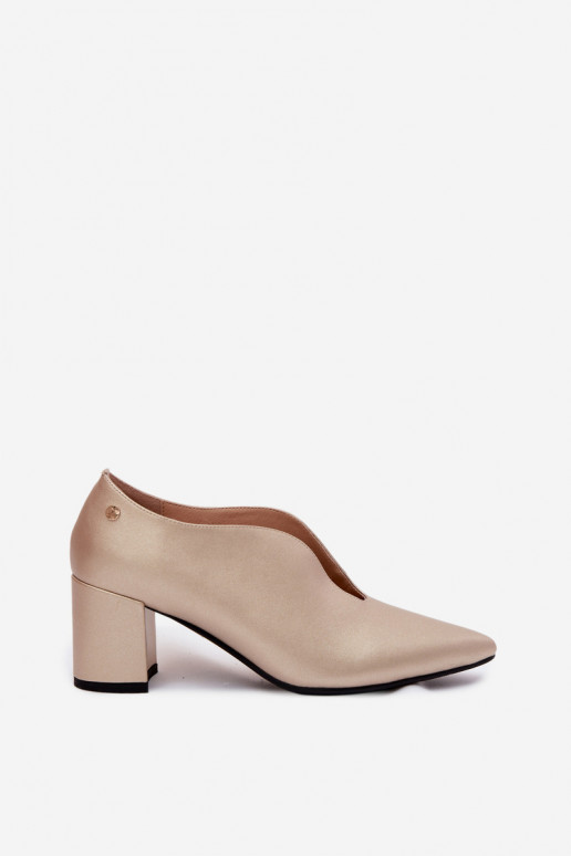 Zapatos de mujer con tacones Tai turiciejka K7469-26 dorados