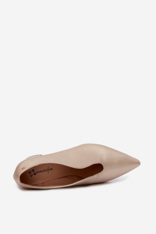Zapatos de mujer con tacones Tai turiciejka K7469-26 dorados