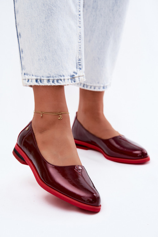 Piel Bailarinas lacadas Tiene queciejka K7463-23 borgoña