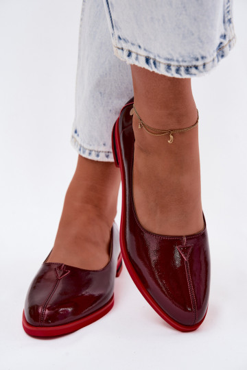 Piel Bailarinas lacadas Tiene queciejka K7463-23 borgoña 2