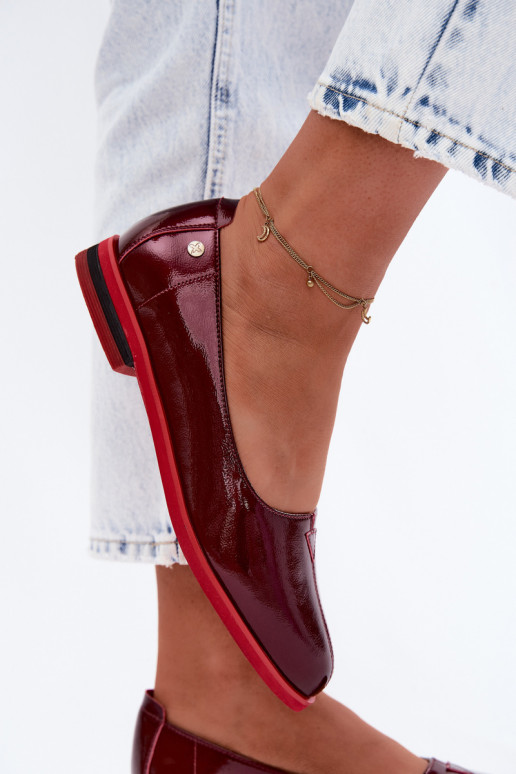 Piel Bailarinas lacadas Tiene queciejka K7463-23 borgoña