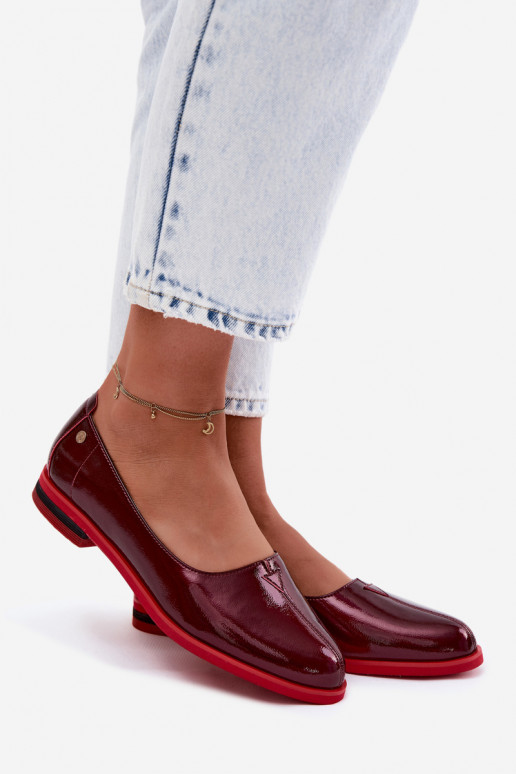 Piel Bailarinas lacadas Tiene queciejka K7463-23 borgoña