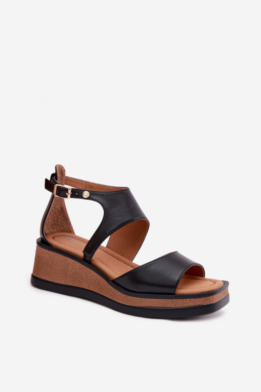 Sandalias de plataforma Tai turiciejka K7471-01 negras