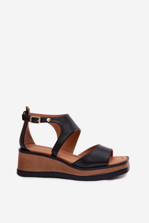 Sandalias de plataforma Tai turiciejka K7471-01 negras
