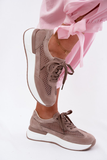 Zapatillas deportivas de ante sintético en plataforma en color arena Norisa