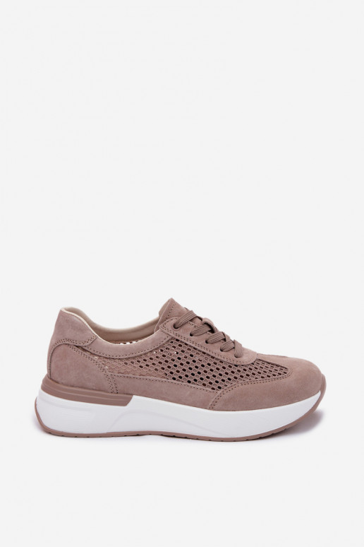 Zapatillas deportivas de ante sintético en plataforma en color arena Norisa