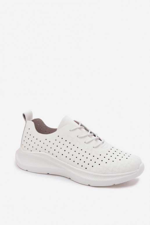Zapatos deportivos de mujer con cordones en color blanco Heressa