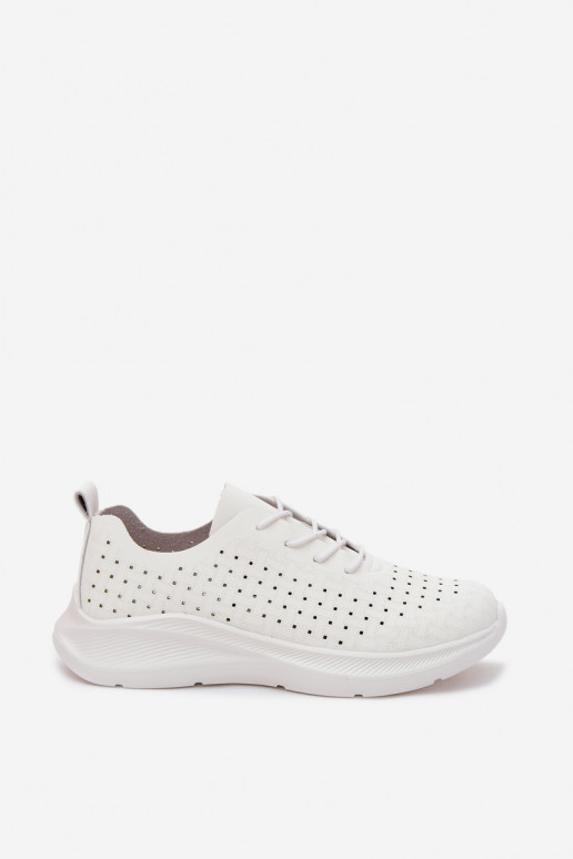 Zapatos deportivos de mujer con cordones en color blanco Heressa