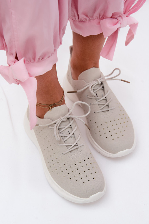 Zapatos calados Estilo deportivo Zapatillas modelo zapatos. Femenino color gris Heressa